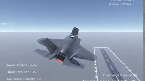 Silantro Unity3D Flight Simulator: F-35B STOL Ramp Takeoff and Transition to Supersonic Flight