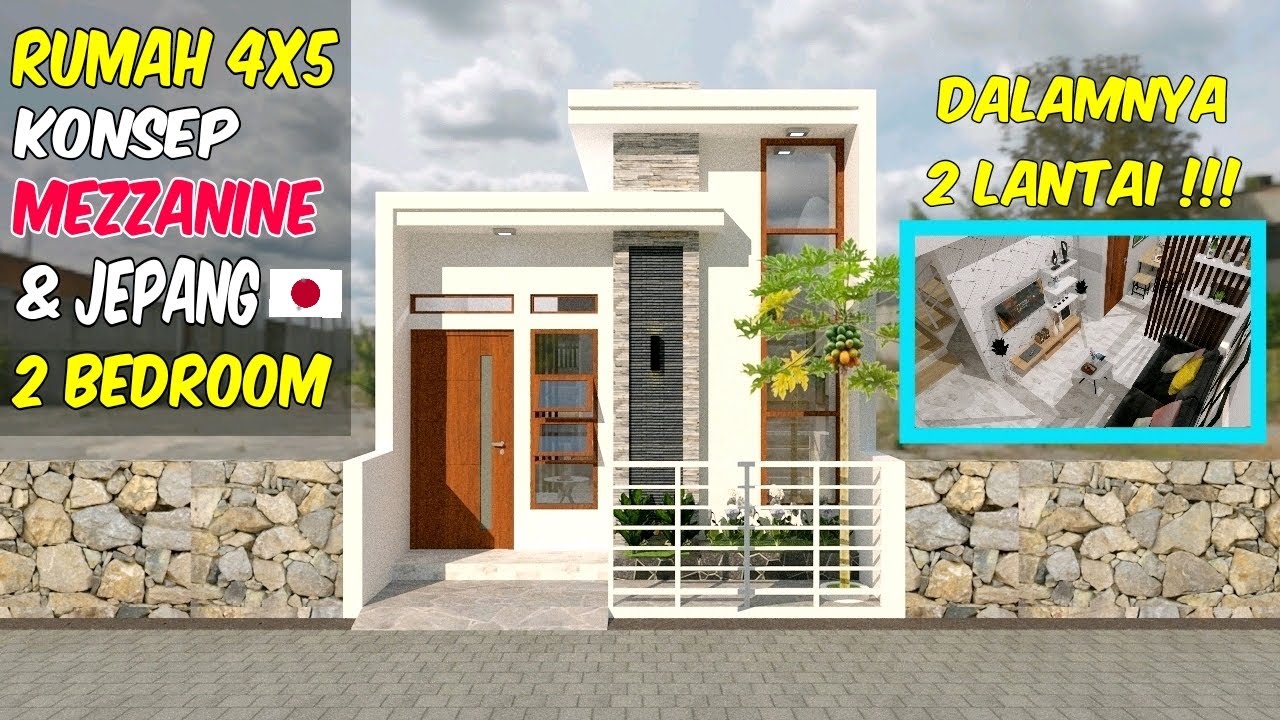 Desain Rumah Minimalis Mezzanine 4x5 Ala Jepang 2 Kamar Tidur YouTube