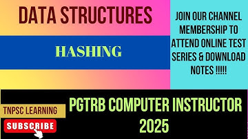 Data Structures :Hashing [PGTRB Computer Instructor] unit 4 (Part 16)( Day 96)