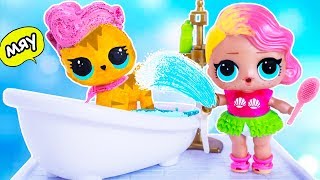 КУКЛЫ ЛОЛ СЮРПРИЗ ПОКРАСИЛИ КОТА! Pet GROOMING at the animal salon Мультик Школа Игрушки Для девочек КУКЛЫ ЛОЛ СЮРПРИЗ ПОКРАСИЛИ КОТА! Pet GROOMING at the animal salon Мультик Школа Игрушки Для девочек