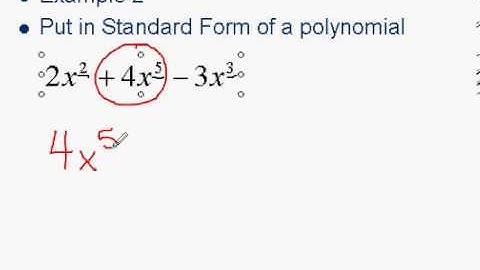 Ordering in standard form