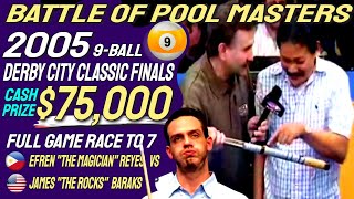 Efren Reyes Delivers What James Baraks Fears off at the 2005 Derby City Classic 9 Ball Final Match