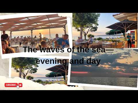 Sea waves in the evening and morning during summer