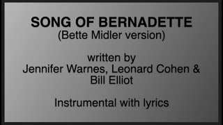 Song of Bernadette - Bette Midler version [karaoke instrumental with lyrics]