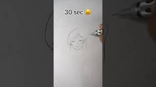 How to Draw Anime Girl in 10sec, 10mins, 10hrs #shorts