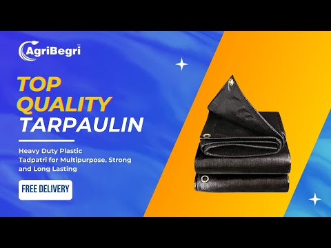 Black HDPE 250 - 200- 175  GSM Heavy Duty Plastic Tarpaulin - video from AgriBegri
