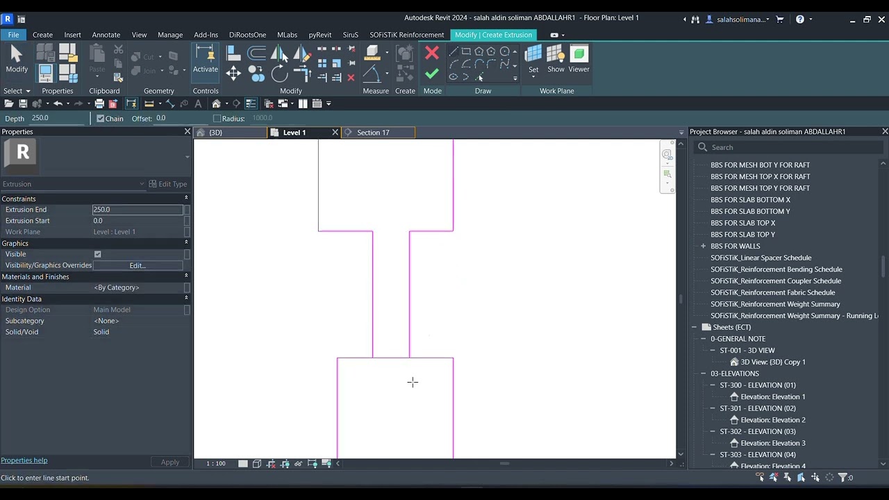 MODEL IN PLACE  EXTRUSION