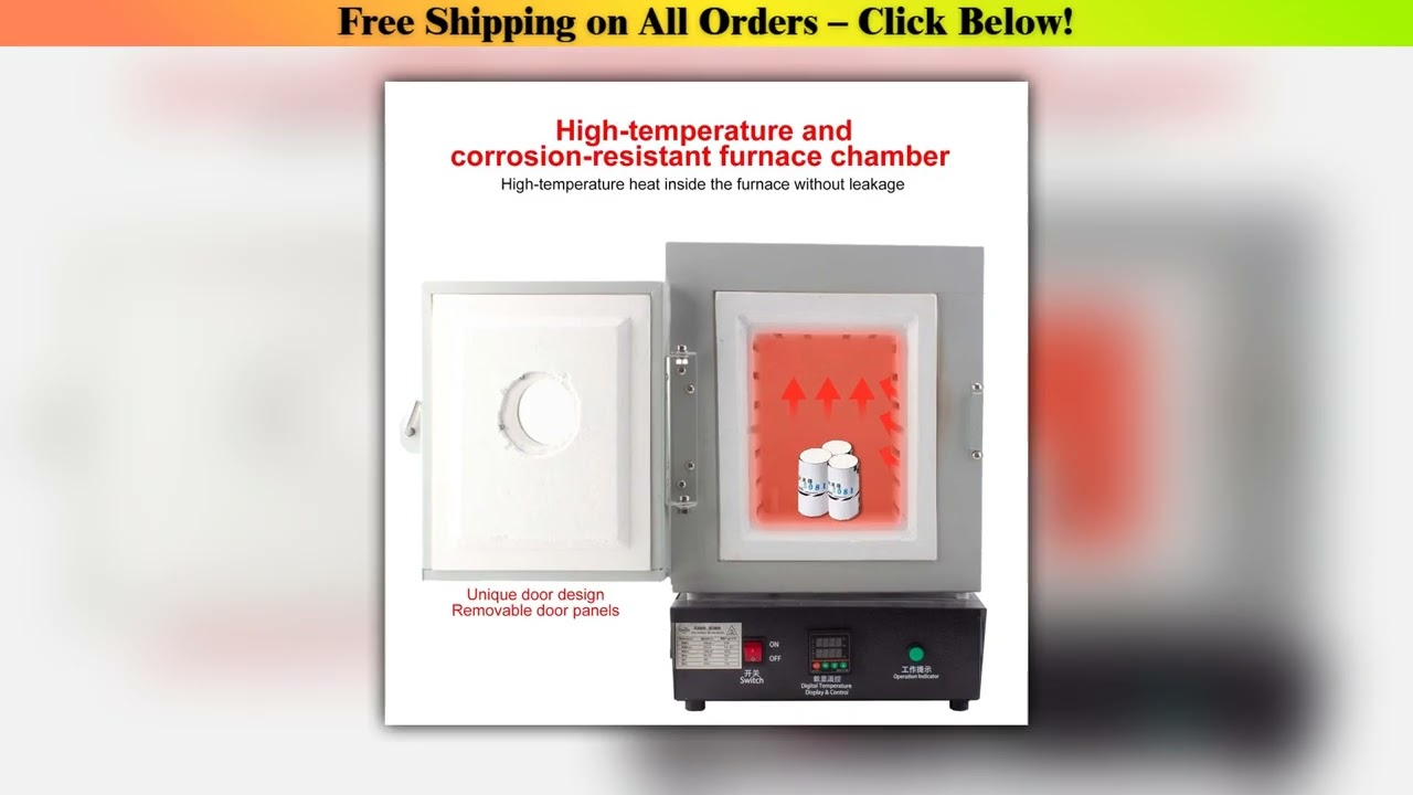 1150? High-Temp Muffle Furnace with Observation Window | 1750W Constant Temperature Oven for