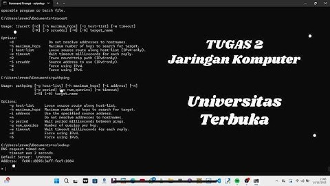Praktik Penggunaan Perintah Dasar CMD - Tugas 2 Jaringan Komputer Universitas Terbuka