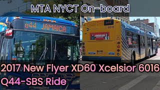 MTA NYCT On-board 2017 NFI XD60 Xcelsior Articulated 6016 Q44-SBS Ride