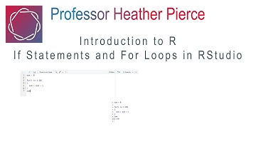 If Statements and For Loops in RStudio