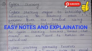 Cyber Stalking in detail | Rgpv exam