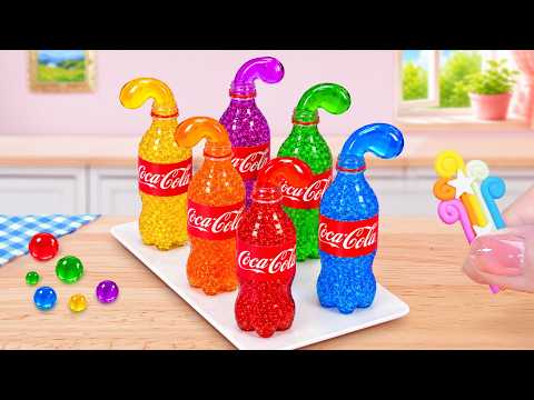 Cola Fanta Pepsi Honey Jelly🍯Amazing Miniature Rainbow Jelly Bottle Recipe😍 Mini Cakes