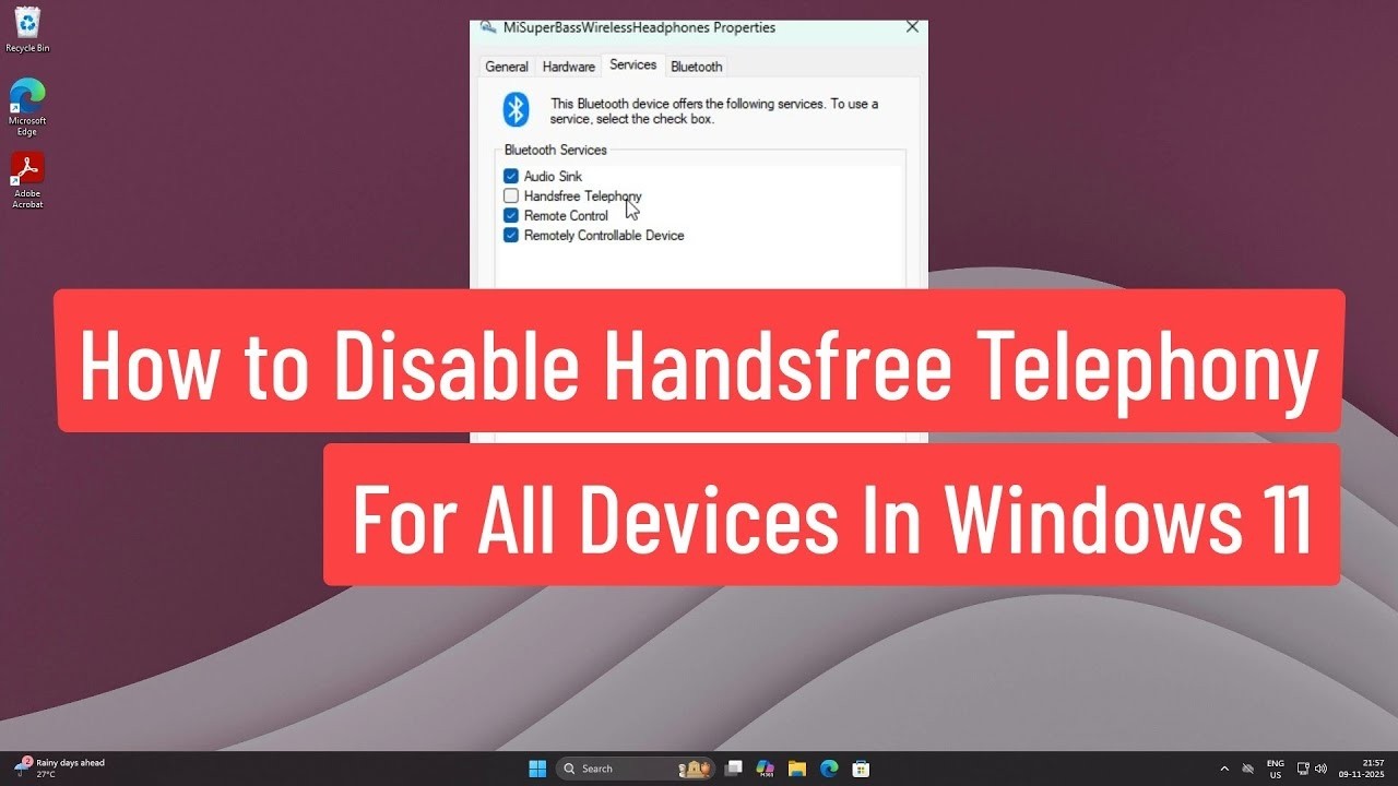 Permanently Disable Handsfree Telephony Windows 11 Disable Hands Free Telephony