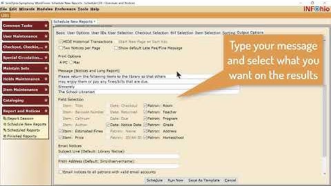 Overdue Notices Report With a Custom Message