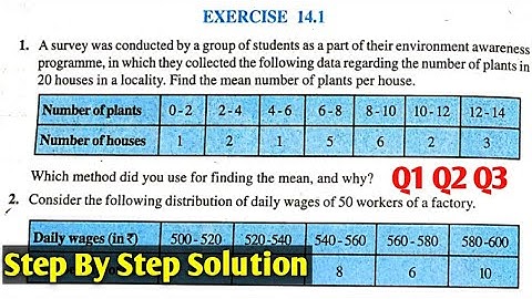 CBSE Class 10 Exercise 14.1 NCERT SOLUTION | STATISTICS CLASS 10 | Q1 Q2 Q3