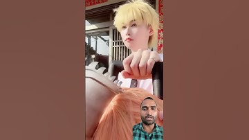 Denji ऽ Pochita Cutting down trees 😫😍Chainsaw Man Cosplay #shorts