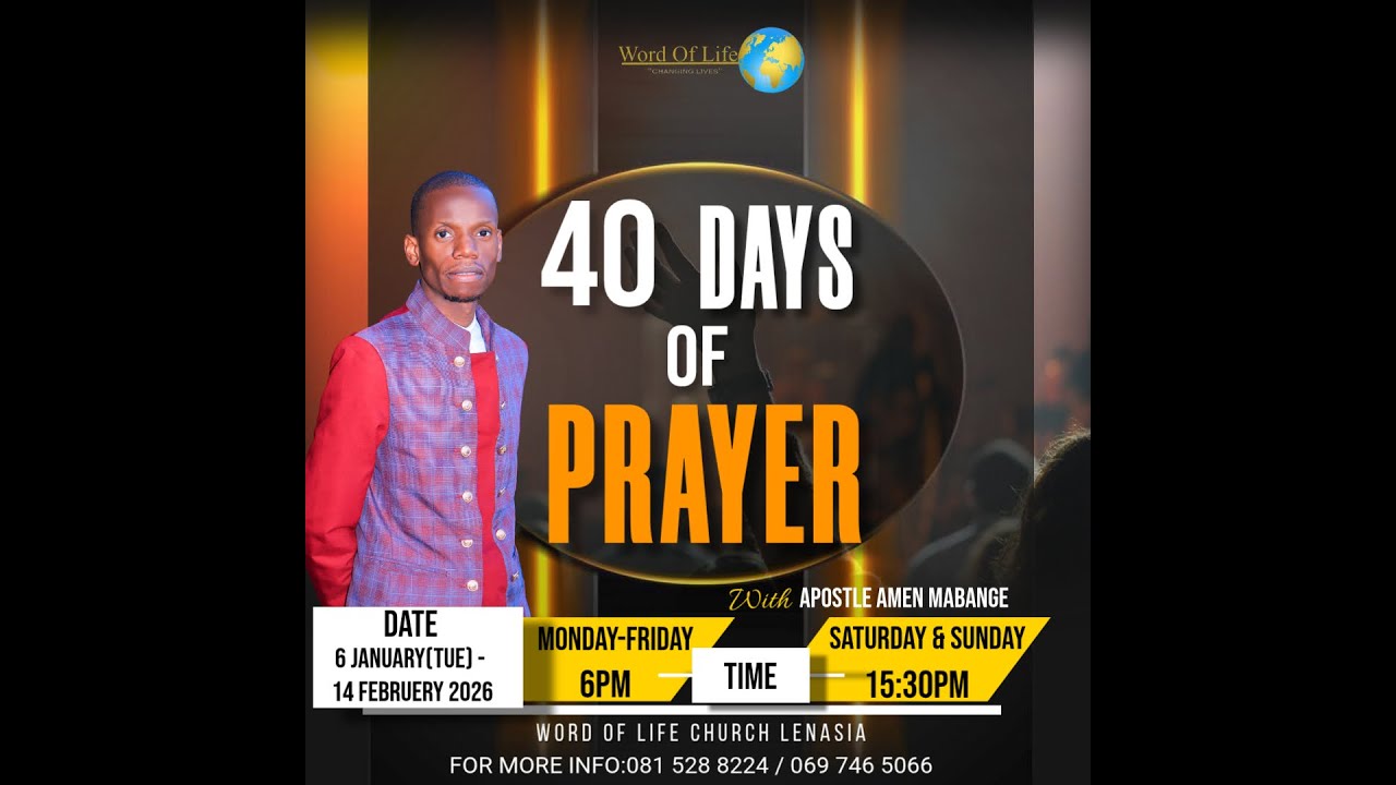 40 DAYS OF PRAYER(DAY 24) SERVICE WITH PASTOR AMEN MABANGE - YouTube
