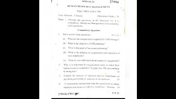 Question Paper HRM-(MBA ll-Sem) KUK-2021