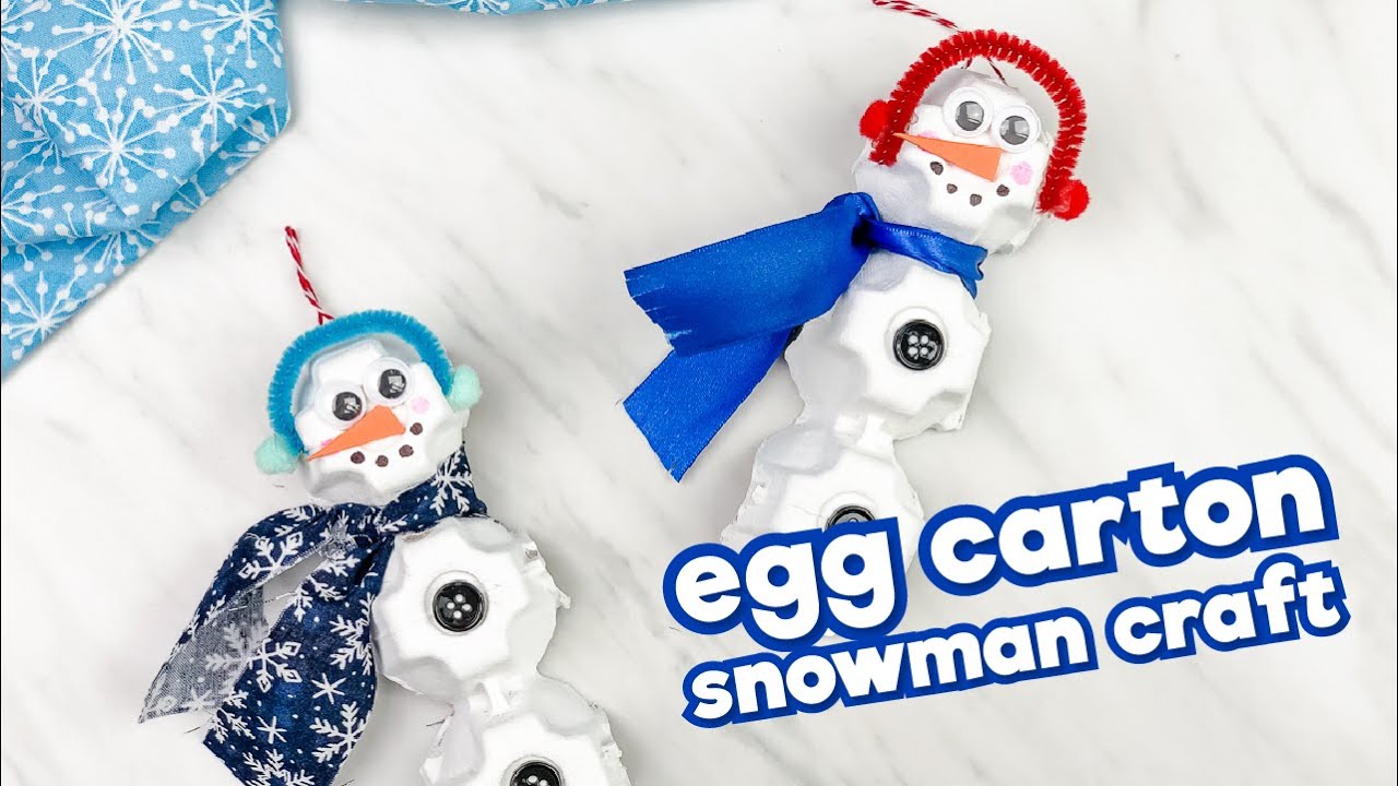 Egg Carton Snowman Craft For Kids YouTube
