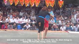 Hội vật 2016 - Đền Đô - Giải Nhất NỮ (Phần 1) - Hoàng Thị Huế vs. Cao Thị Yến