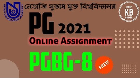 NSOU PG Assignment PGBG-8 || Live || NSOU PGBG8 MCQ Question/Answer