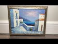 Oil Painting Terraces Mediterranean Greek Island Seaview