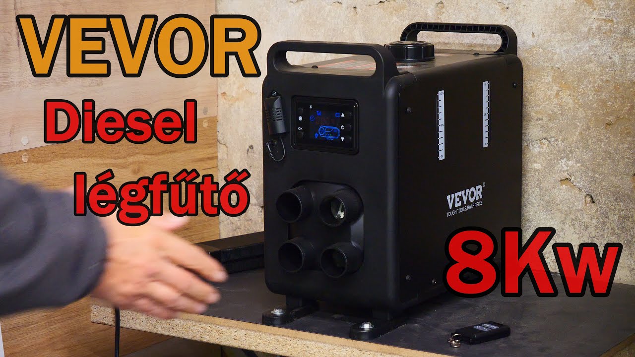 VEVOR 8 kW-os dízelfűtő, 12 V/24 V-os állófűtés, olajkályha, légfűtő, Bluetooth , távirányító