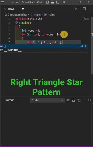 Right Triangle Star Pattern || Print Right Triangle Star Pattern in C ...