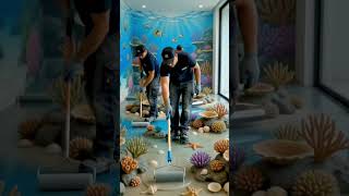 See Amazing 3D epoxy floor installation step by step! 🤩