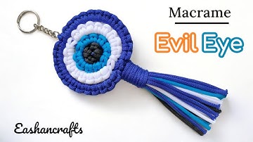 Easy Macrame Evil Eye Keychain 🧿 | Llavero de Macramé Con Ojo Malvado | DIY -  Evil Eye Keychain