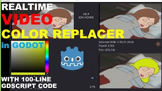 ▶ Godot Tutorial 🎨 Video color replacer demo in GDSscript 📜 One 100-line script only! Beginner & Pro screenshot 5