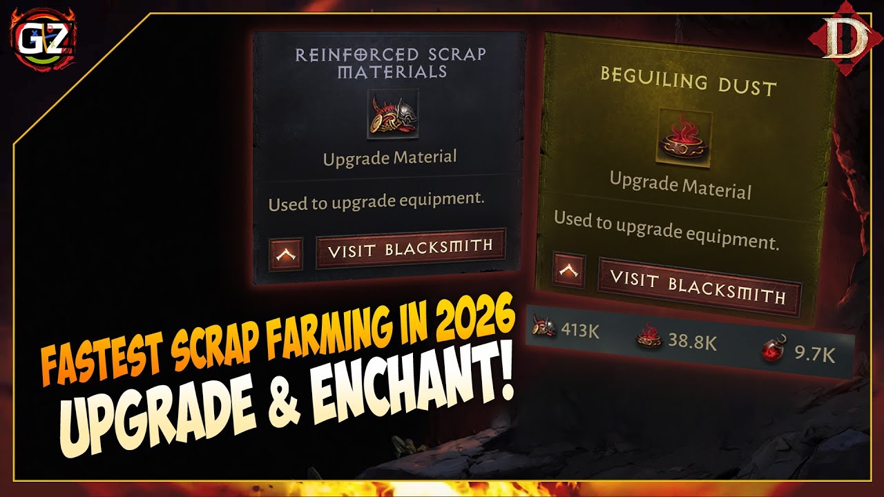 Самый быстрый способ добычи металлолома в 2026 году — улучшение и зачарование | Diablo Immortal