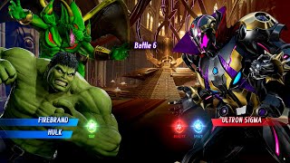 Firebrand & Green Hulk Vs Ultron Sigma Arcade Mode - Marvel Vs Capcom Infinite Gameplay