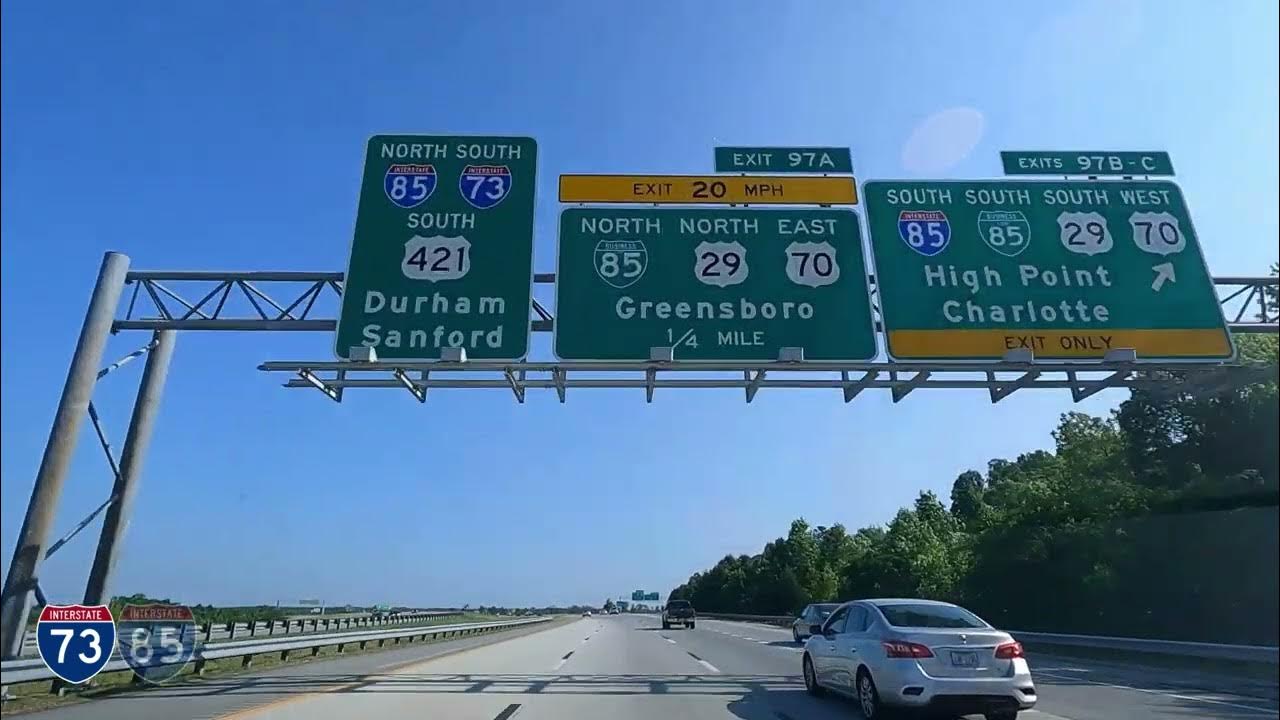 Epic Drive on I73 Through Greensboro to Level Cross, North Carolina