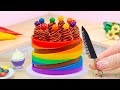 Best Miniature Chocolate Rainbow Heart Cake | Stunning Cake Decoration Ideas