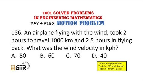 1001 SOLVED PROBLEMS IN ENGINEERING MATHEMATICS | Day 4 #186 Motion Problem