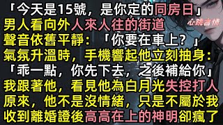 【付一闕別離】「今天是15號，是你定的同房日」謝硯池看向外人來人往的街道，聲音依舊平靜：「南挽，你要在車上？」氣氛升溫時，手機響起他立刻抽身：「你先下去，之後補給你」我跟著他，看見他為白月光失控出手