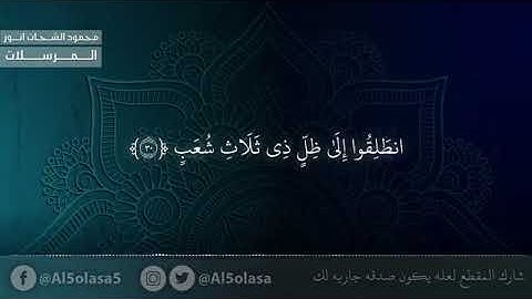 سورة المرسلات كاملة مع الآيات (نسخة استوديو) القارئ الشيخ محمود الشحات أنور