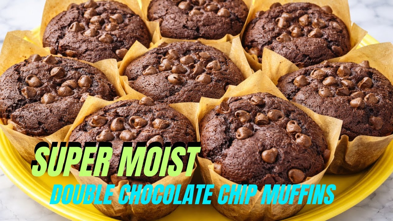 Double Chocolate Chip Muffins – Bakery Style, Super Moist & Easy Recipe