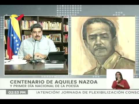 Acto por los 100 años del Natalicio de Aquiles Nazoa, con el Presidente Nicolás Maduro