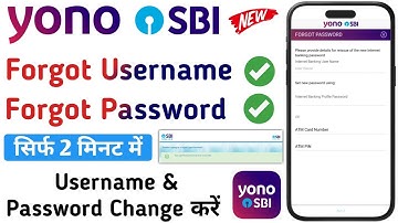 yono sbi forgot username and password | sbi yono forgot username forgot login password
