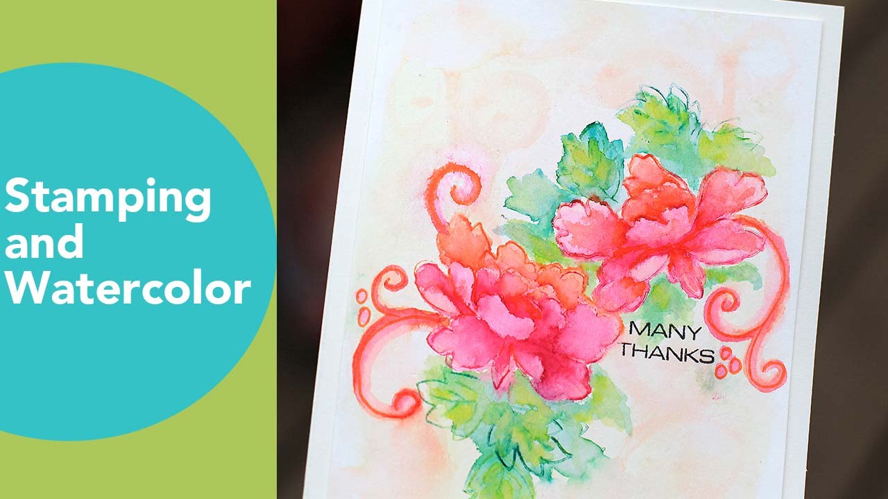 Stamping and Watercolor, Stamping with markers, Tombow Altenew YouTube
