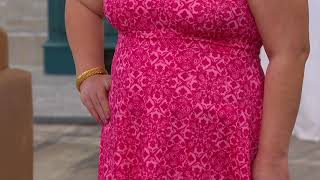 Denim & Co. Beach Handkerchief Hem Scoop-Neck Swim Dress on QVC screenshot 4