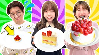 どのサイズが出るかわからない！？24時間大中小の食べ物チャレンジやってみた！【大食い】