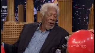 Morgan Freeman Helium Impressions with jimmy fallon funny video