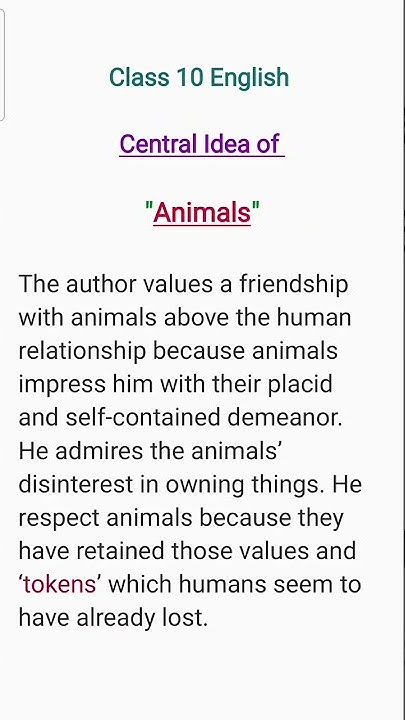 Central Idea Of Animals Class 10 Cbse Exam YouTube central-idea-of-animals-class-10-cbse-exam-youtube