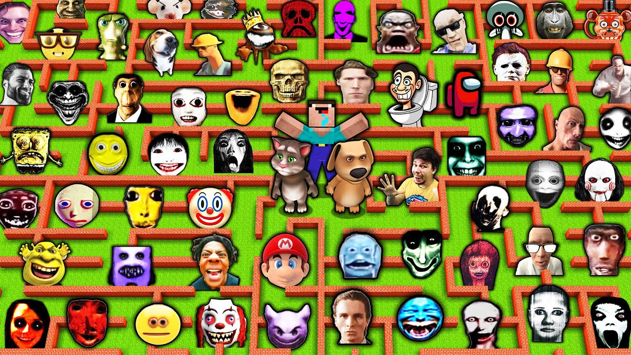 SURVIVAL MAZE with 100 NEXTBOTS in MINECRAFT animation MRBEAST & SKIBIDI TOILET gameplay coffin meme