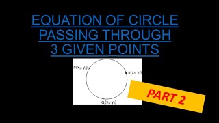 Equation of the Circle Passing Through 3 Given Points | (PART 2)