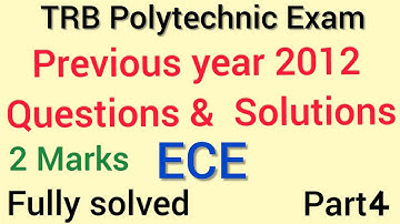 TRB Polytechnic Exam Previous year 2012 Questions & Answers/ECE/Part 4 @makeexamseasy